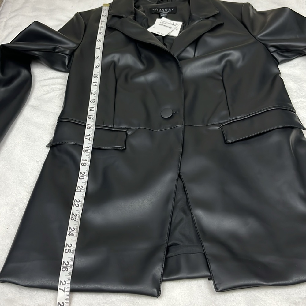 NWT Laundry By Shelli Segal Polyurethane Notched Collar Single Button Blazer S - Picture 12 of 15
